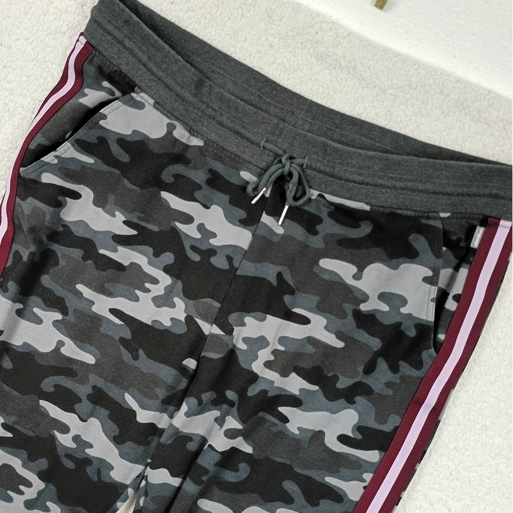 Eddie Bauer Joggers Camo Men XL Gray Side Stripe Y2K Loungewear Sweatpants